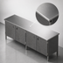 Thumbnail image #3 for John Boos Enclosed Base Stainless Steel Work Table with Hinged Doors, 144 x 24 Inches