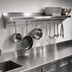Thumbnail image #3 for John Boos Stallion 120-Inch x 16-Inch Wall-Mount Stainless Steel Pot Rack Shelf, 14-Gauge