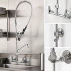 Thumbnail image #3 for T&S Brass equip 5PR-8W14-C 8-Inch Wall-Mount Low-Flow Pre-Rinse Unit with 14-Inch Swing Nozzle and Add-On Faucet