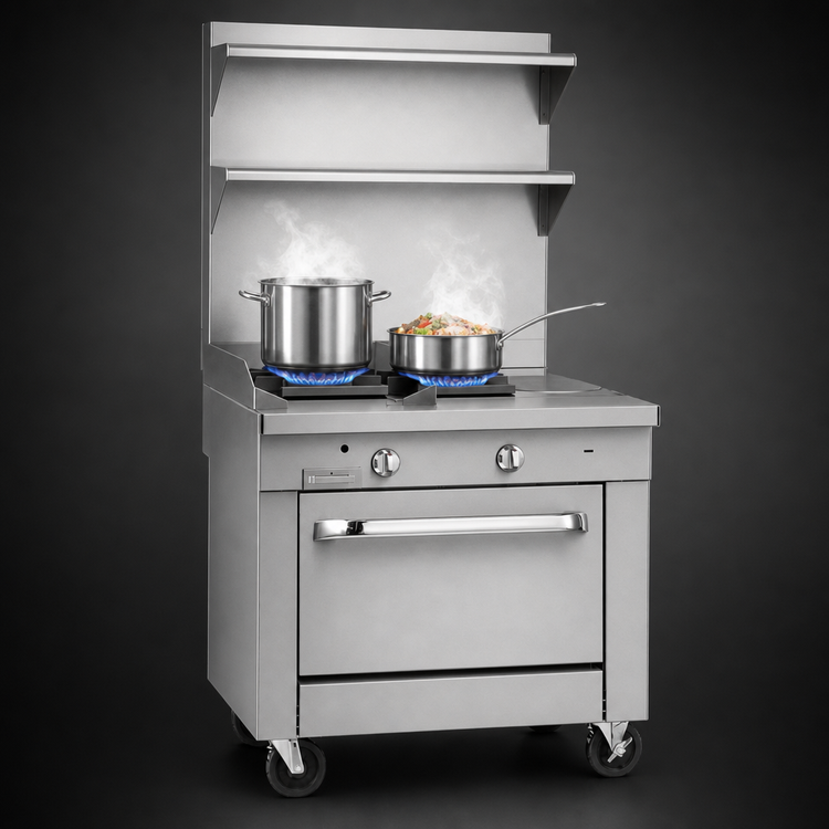 Product image #3 for Southbend Platinum 36-Inch Heavy Duty Gas Range with 2 Open Burners, 2 Hot Tops, and Cabinet Base
