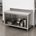 Thumbnail image #3 for John Boos Underbar Stainless Steel Cabinet Base Work Table with Open Front and 5-Inch Backsplash, 72 x 36 Inches