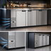 Thumbnail image #3 for Hoshizaki BB95-S Three-Section Reach-In Back Bar Refrigerator with Swing Doors, 95-1/2 Inch, Stainless Steel