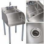 Thumbnail image #3 for BK Resources UB4-21-1410BSS-P-G 18-Inch Freestanding 304 Stainless Steel Underbar Blender Station with Dump Sink and Lead-Free Faucet