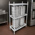 Thumbnail image #3 for John Boos 60-Inch Aluminum Keg Rack with 3 Shelves, 6-Keg Capacity