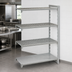 Thumbnail image #4 for Cambro Camshelving Premium 21 x 72 x 84 Inch 4-Tier Add-On Polymer Shelving Unit, Vented and Solid, Speckled Gray
