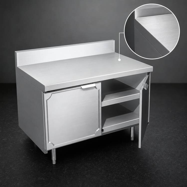 Product image #3 for La Rosa 36-Inch W x 28-Inch D Stainless Steel Utility Stand with Hinged Door Cabinet Base