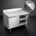 Thumbnail image #3 for La Rosa 36-Inch W x 28-Inch D Stainless Steel Utility Stand with Hinged Door Cabinet Base