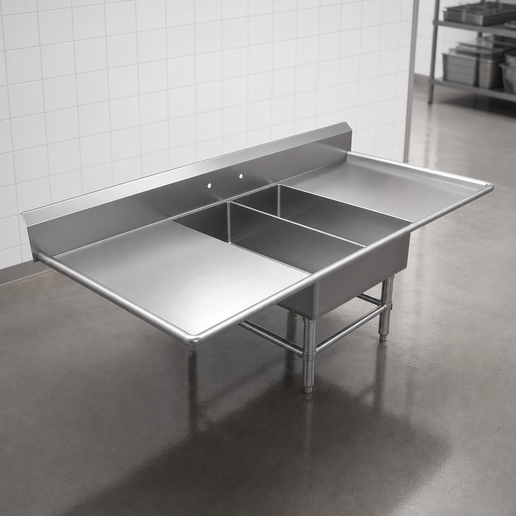 Product image #3 for John Boos Pro-Bowl 2-Compartment Platter Sink with Left and Right Drainboards