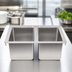 Thumbnail image #3 for Omcan USA Commercial Two-Compartment Drop-In Stainless Steel Sink with 10 x 14 x 10-Inch Bowls