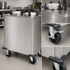 Thumbnail image #3 for Dinex DXPIDPH4E1012 Mobile Enclosed Heated Plate Dispenser, 4 Compartments, for 10-1/8-Inch Round Plates