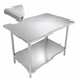 Thumbnail image #3 for 72 Inch x 14 Inch 18-Gauge 400 Series Stainless Steel Commercial Work Table with Adjustable Undershelf