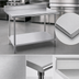 Thumbnail image #3 for Advance Tabco 60-Inch W x 24-Inch D Stainless Steel Work Table with 5-Inch Backsplash and Undershelf