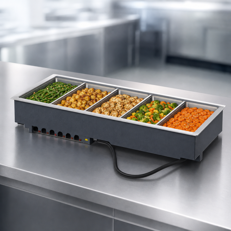 Product image #3 for 6-Well Drop-In Electric Hot Food Well for 12 x 20-Inch Pans with Autofill and Thermostatic Controls