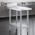Thumbnail image #3 for Steel Works Stainless 12 x 30 x 34 Inch 304 Stainless Steel Work Table with Undershelf and 2 Inch Rear Backsplash