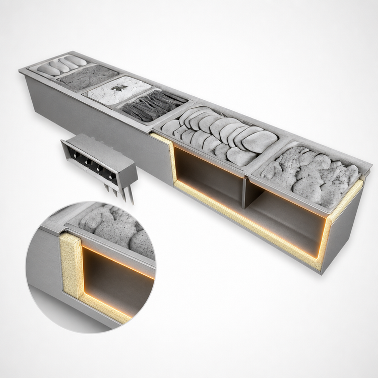 Product image #3 for Hatco Drop-In Modular Slim Dry Heated Well for 3 Full-Size Pans