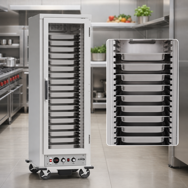 Product image #3 for KoolMore Commercial Heated Holding and Proofing Cabinet, Full-Size, 36 Pan Capacity, Glass Door, 120V