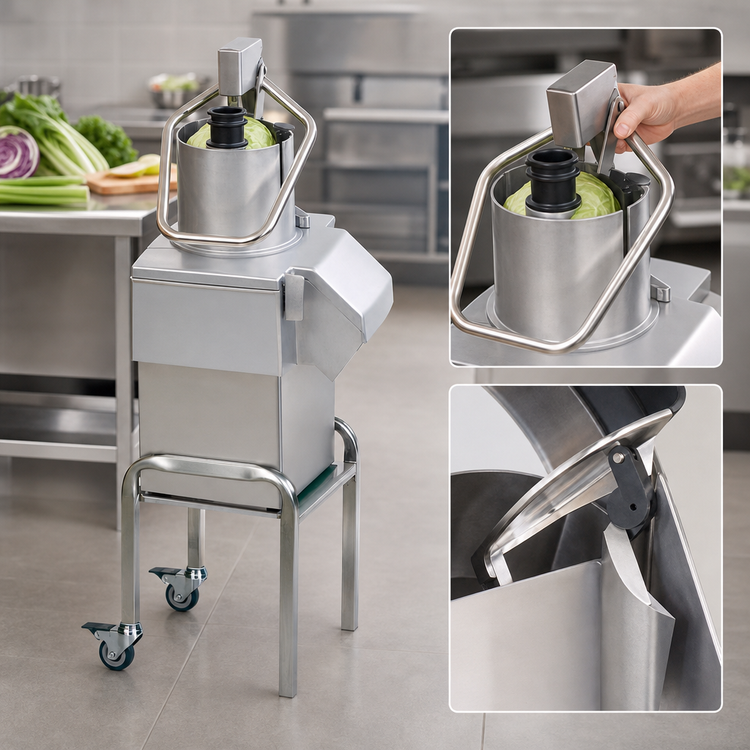 Product image #3 for Robot Coupe CL55E Ready Floor Model Commercial Vegetable Prep Machine with Pusher Feed Head and Mobile Stand