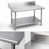 Thumbnail image #3 for Advance Tabco 30 x 30 Inch Square Stainless Steel Work Table with 5 Inch Backsplash and Adjustable Undershelf