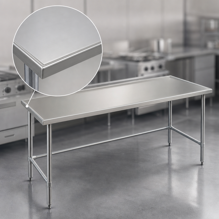 Product image #3 for Eagle Group Spec-Master Marine Series Stainless Steel Work Table, 84" W x 36" D, Box Marine Edge