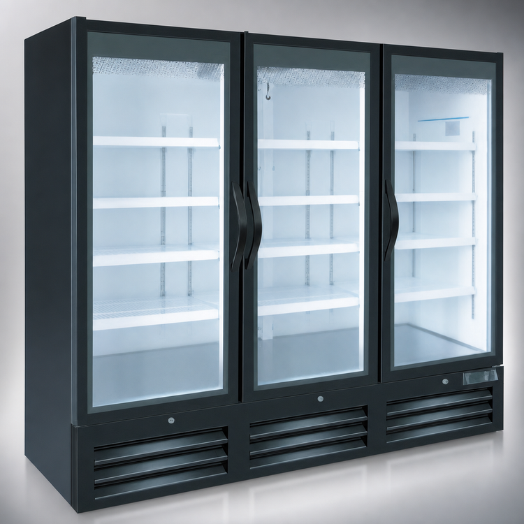 Product image #3 for Kool-It 3-Section Glass Door Freezer Merchandiser, 81 Inch Wide, Bottom-Mounted Self-Contained, R290