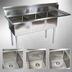 Thumbnail image #3 for John Boos E-Series 3-Compartment Stainless Steel Sink with Right Drainboard, 74-1/2 Inch Wide