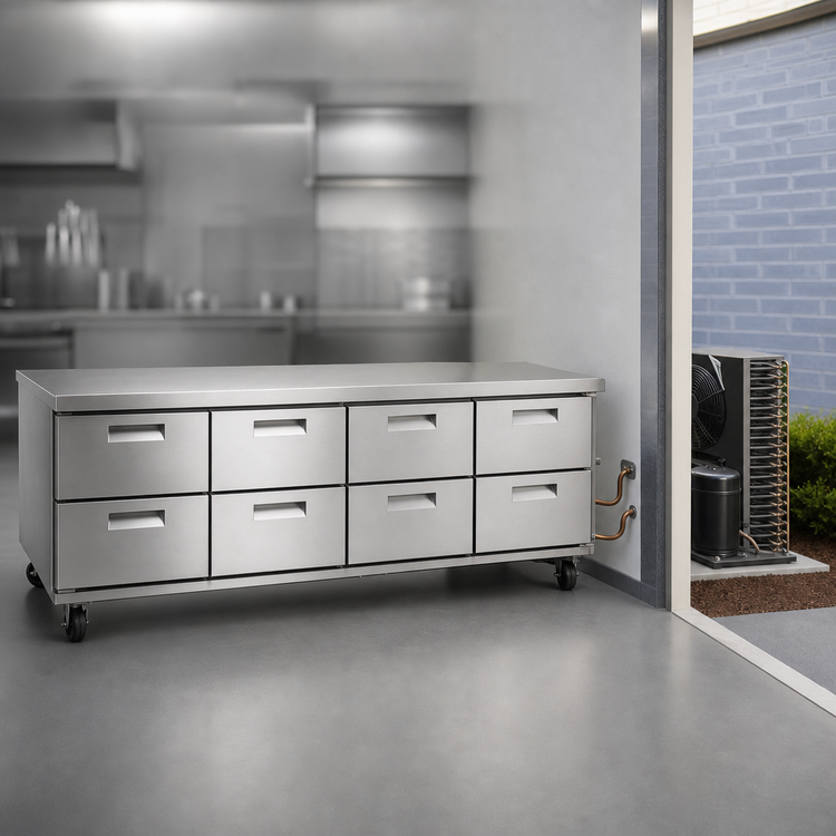 Product image #3 for Garland Polar Cuisine 108-Inch Remote Refrigerated Drawer Base, Stainless Steel, 8 Drawers