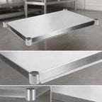 Thumbnail image #3 for John Boos SSK6-30132 Stainless Steel Work Table Undershelf, 132 x 30 Inch, 16-Gauge 300 Series, Satin Finish