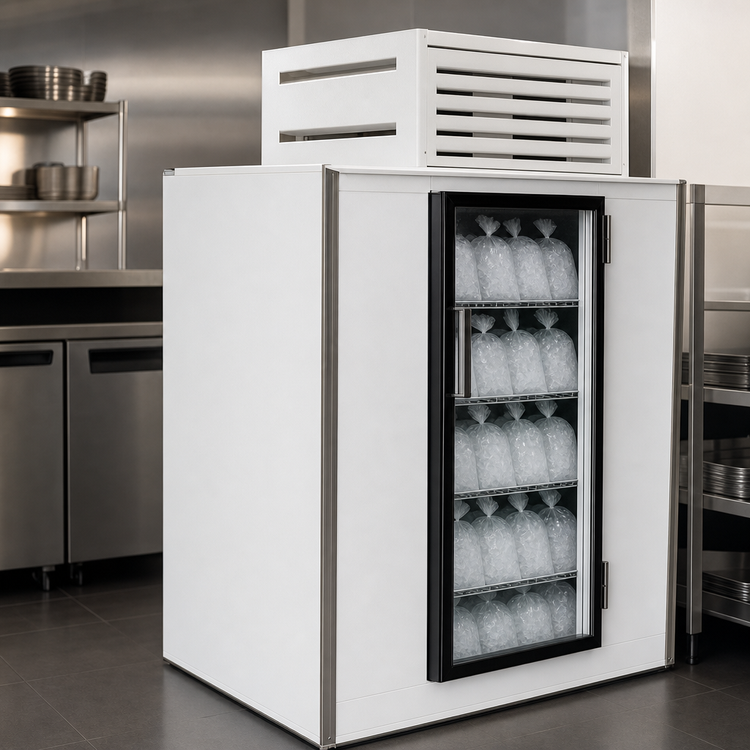 Product image #3 for Fogel Indoor Bagged Ice Merchandiser with Glass Door, 47 Cu. Ft., Self-Contained Top-Mounted Refrigeration