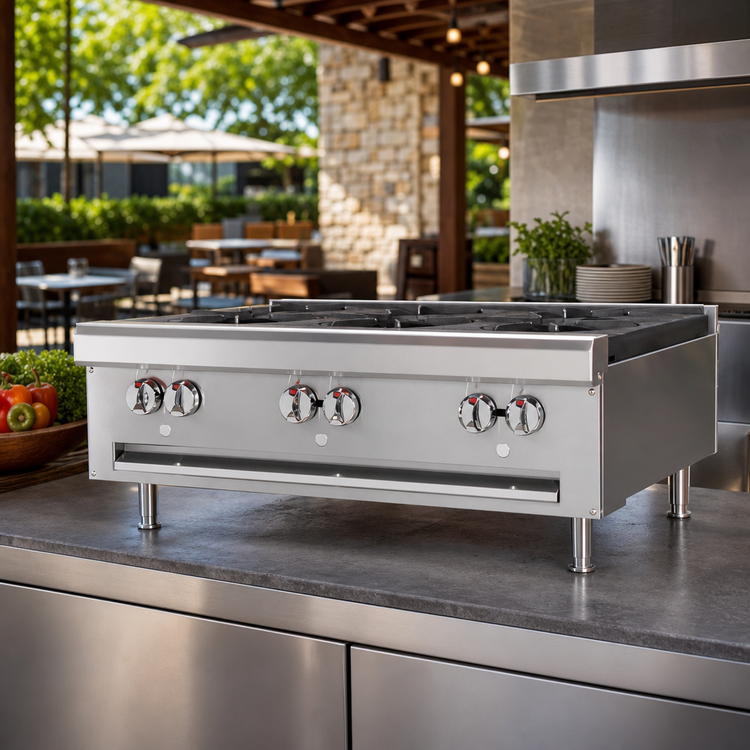 Product image #3 for Southbend Outdoor Gas Countertop Hot Plate, 12-Inch, 2 Open Burners, 66,000 BTU, 316L Stainless Steel