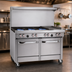 Thumbnail image #3 for Southbend S-Series 48-Inch Gas Restaurant Range with 4 Open Burners, 24-Inch Griddle, Convection Oven, and Cabinet Base