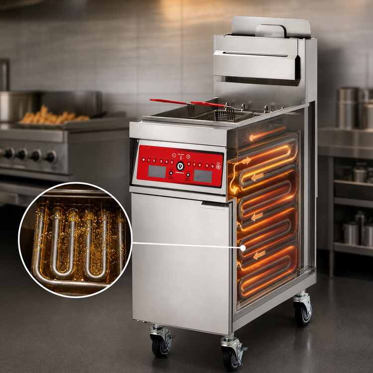 Product image #4 for Vulcan PowerFry5 High-Efficiency Freestanding Gas Fryer with KleenScreen PLUS Filtration System, Digital Controls, 45-50 lb Capacity