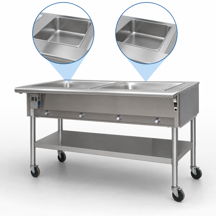 Product image #3 for Eagle Group 36-Inch Portable Electric Hot Food Table with 2 Dry Wells, Open Shelf Base