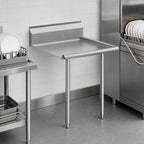 Thumbnail image #3 for Klinger's Trading CDT24L Straight Clean-Side Dish Table, 24 x 30 Inch, 16-Gauge 304 Stainless Steel, 9-Inch Backsplash, Right-to-Left