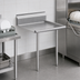 Thumbnail image #3 for Klinger's Trading Clean Straight Dish Table, 24 x 30 Inch, 16-Gauge 304 Stainless Steel, 9 Inch Backsplash, Right-to-Left