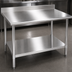 Thumbnail image #3 for Eagle Spec-Master 48 Inch x 30 Inch 14 Gauge 300 Series Stainless Steel Work Table with Backsplash and Adjustable Undershelf