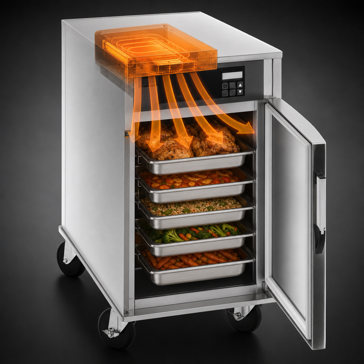 Product image #3 for hotLOGIX HL8 Series Insulated Stainless Steel Undercounter Heated Holding Cabinet, 1 Compartment, 5 - 12 Inch x 20 Inch Pan Capacity