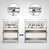 Thumbnail image #3 for Advance Tabco Adjustable Table-Mounted Stainless Steel Utensil Rack, 84 Inches Long, with 9 Plated Pot Hooks
