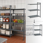 Thumbnail image #3 for Cambro Camshelving® Basics Plus CBA244284V4580 4-Tier Vented Add-On Polymer Shelving Unit, 24"D x 42"W x 84"H, Brushed Graphite