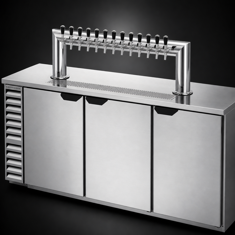 Product image #3 for Beverage-Air 78-Inch Direct Draw Beer Dispenser with 12-Tap Tower, 3 Solid Doors, and 4 Half-Keg Capacity
