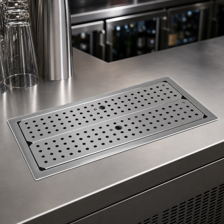Product image #3 for Glastender Drop-In Stainless Steel Drip Tray Trough, 42"W x 12"D