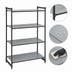 Thumbnail image #3 for Cambro Camshelving Basics Plus Stationary 4-Tier Solid Polymer Shelving Starter Unit, 21-Inch Deep x 48-Inch Long x 64-Inch High, Brushed Graphite