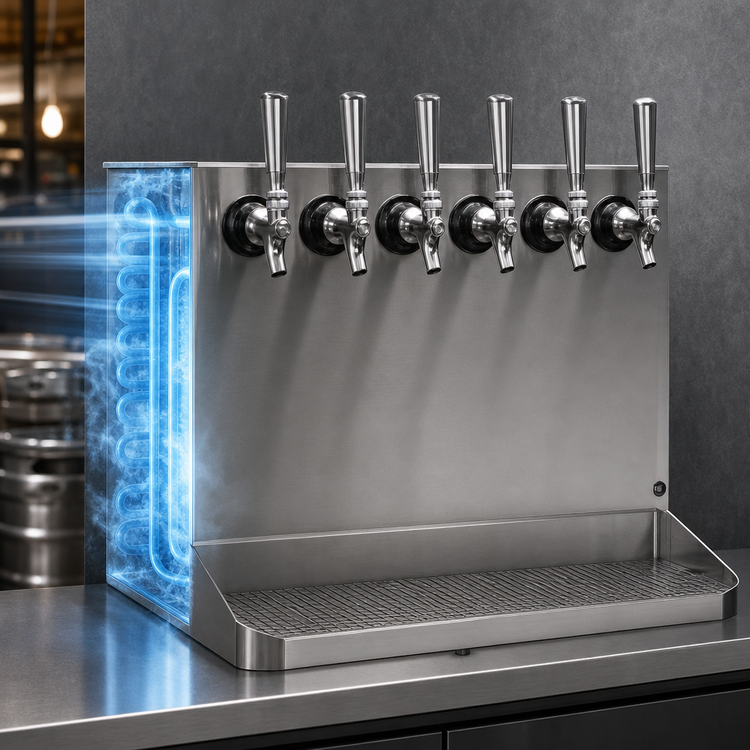 Product image #3 for Micro Matic USA Underbar Glycol-Cooled Draft Beer Dispenser with 6 Faucets and Drip Tray