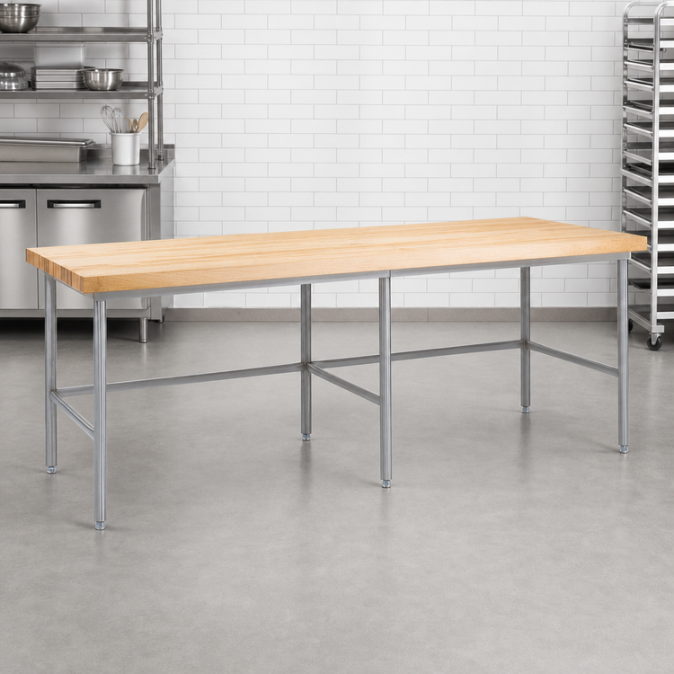 Product image #3 for John Boos Stainless Steel Baker's Table Frame for 120 Inch x 60 Inch Top