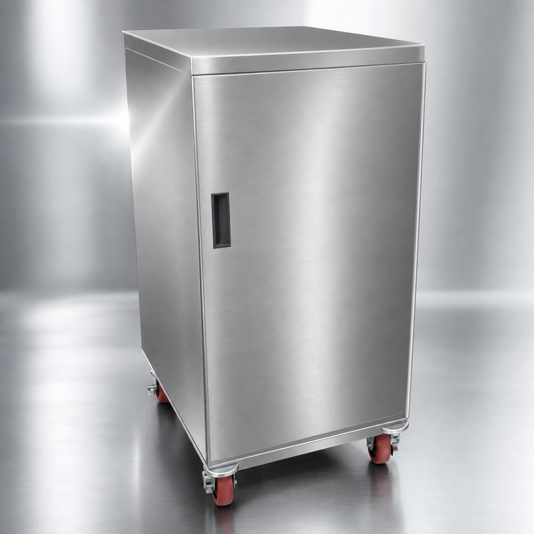 Product image #3 for Economy Stainless Steel Enclosed Patient Tray Cart, Single Door, 20-Tray Capacity