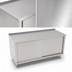 Thumbnail image #3 for Enclosed Sliding Door Work Table with Cabinet Base, 60 x 24 Inches, 14-Gauge Stainless Steel Top, 1-1/2 Inch Rear Riser