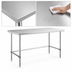 Thumbnail image #3 for Sapphire 60-Inch x 24-Inch 18-Gauge 430 Stainless Steel Flat Top Work Table with Open Base and Beveled Square Edge