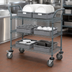 Thumbnail image #3 for Quantum 30-Inch Wide 3-Shelf Utility Bus Cart with U-Handles, Gray Epoxy Antimicrobial Finish