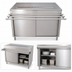 Thumbnail image #3 for Cashier-Serve Stainless Steel Serving Counter with Sliding Doors and Door-Side Urn Trough, 48 Inch W x 30 Inch D