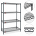 Thumbnail image #3 for Eagle Group Valu-Master 4-Tier Starter Wire Shelving Unit, 48W x 24D x 74H, Pewter Gray Epoxy