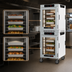Thumbnail image #4 for Metro HotBlox Wide 16-Pan Stacked Dual Cavity Mobile Insulated Holding Cabinet with Clear Doors and 2.4-Inch Touchscreen Controls